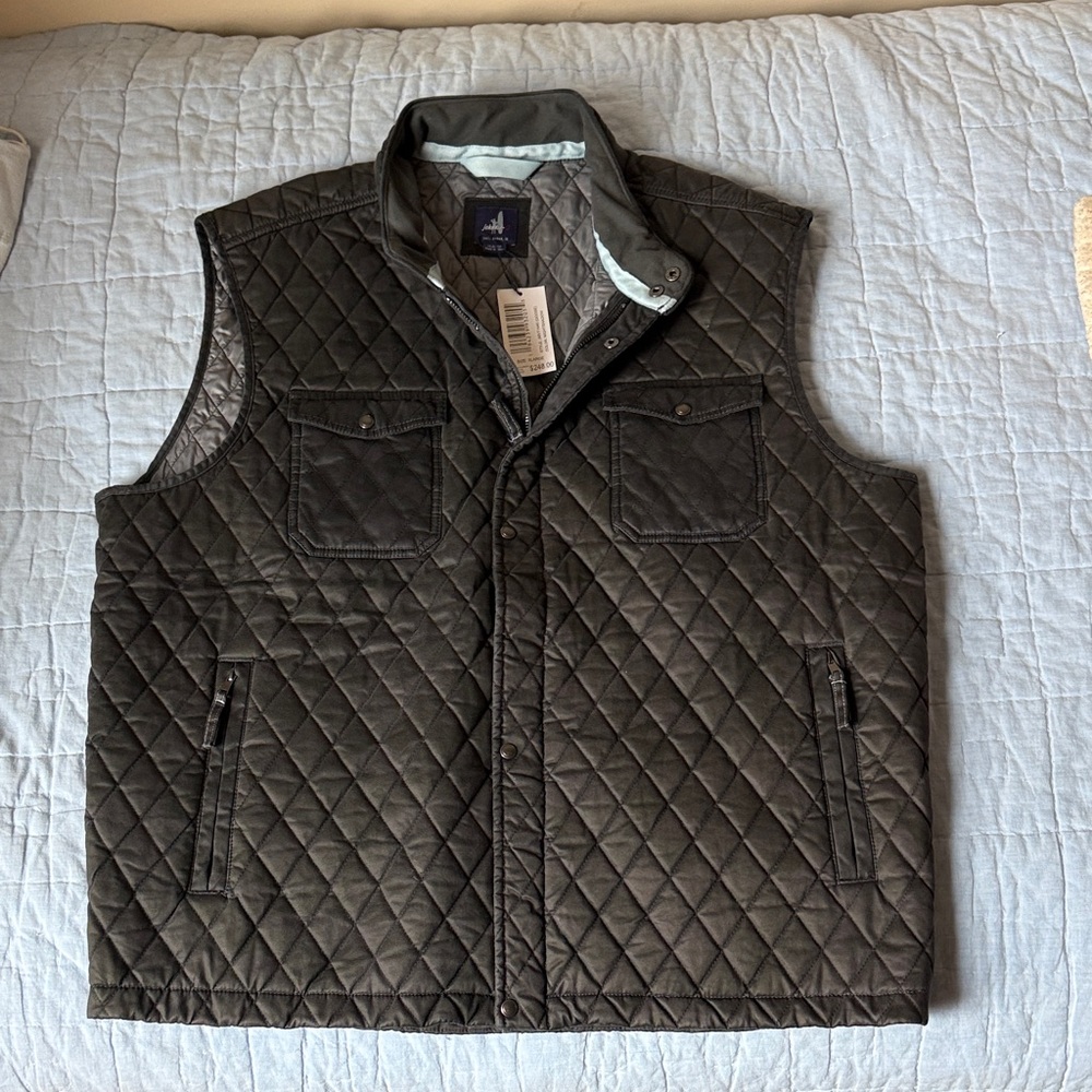 Johnnie-O Men’s New Black Vest XL